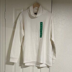 Lands' End Cream  Turtleneck Sweater